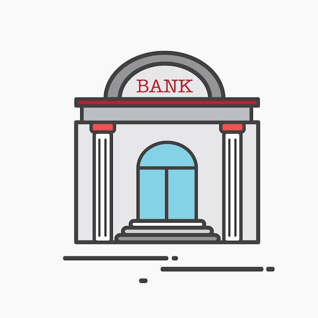 Illustration einer großen bank Kostenlosen Vektoren