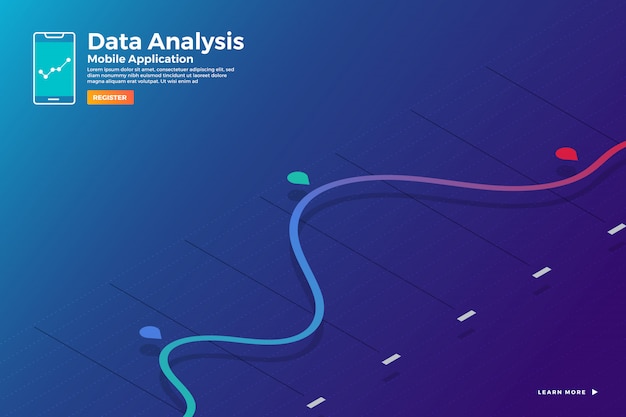 Illustration Konzept Isometrische Datenanalyse Und Bericht Statisch Mit Grafik Und Diagrammgrafik Vorlage Fur Website Vorlagenbanner Veranschaulichen Premium Vektor