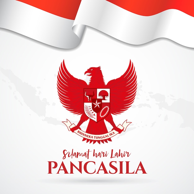 Illustration Selamat Hari Lahir Pancasila Ubersetzung Glucklicher Pancasila Tag Premium Vektor