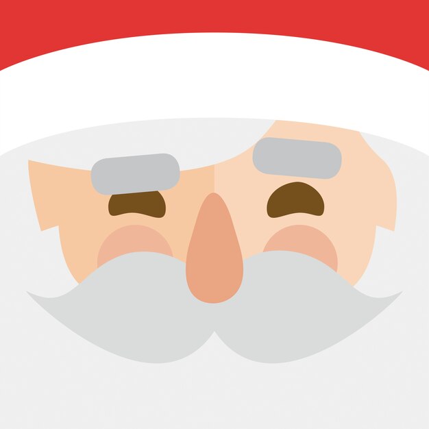 Illustrator Von Weihnachten Weihnachtsmann Gesicht Premium Vektor