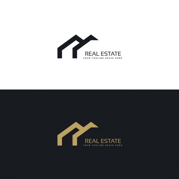 Immobilien Kreativen Logo Design In Minimalen Stil Kostenlose Vektor