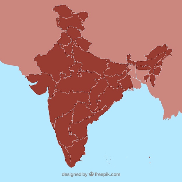 Indien staat karte skizzieren | Kostenlose Vektor