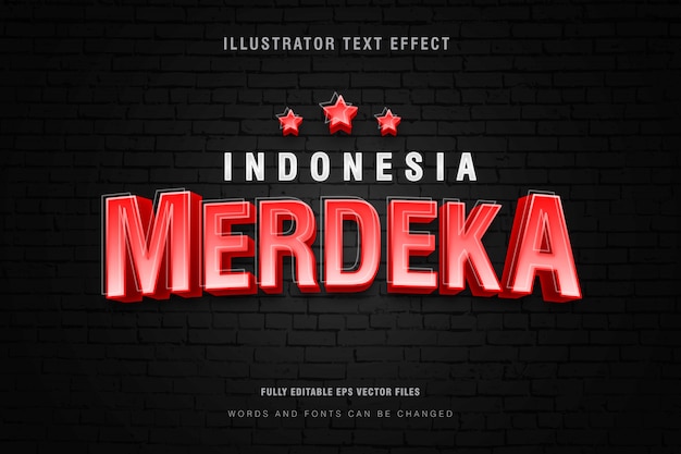 Indonesien Merdeka Textstileffekt Auf Einem Backsteinmauerhintergrund Vollstandig Bearbeitbare Eps Vektordatei Premium Vektor