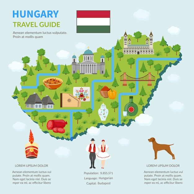 Infografik karte von ungarn  Kostenlose Vektor