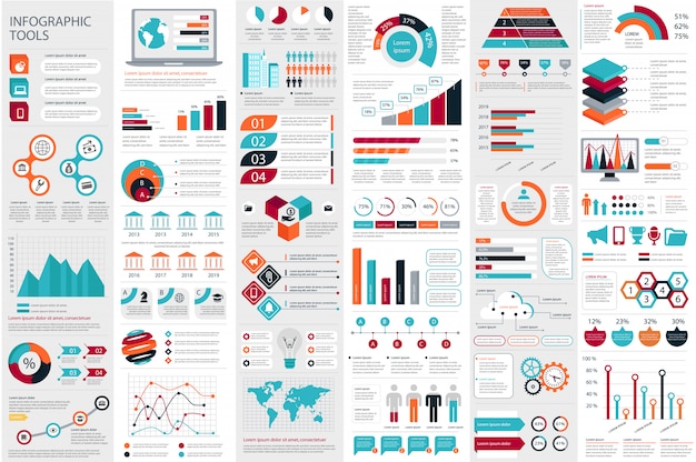 Infographic-elementdatenvisualisierungsvektor-designschablone Premium Vektoren