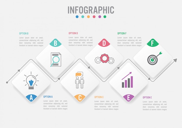 Infographik vorlage für unternehmen mit optionen Premium Vektoren