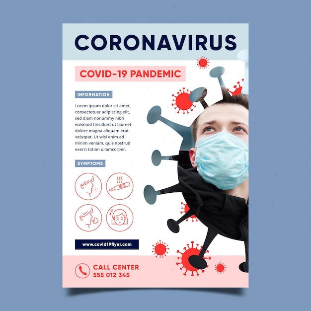 Informativer Coronavirus Flyer Kostenlose Vektor