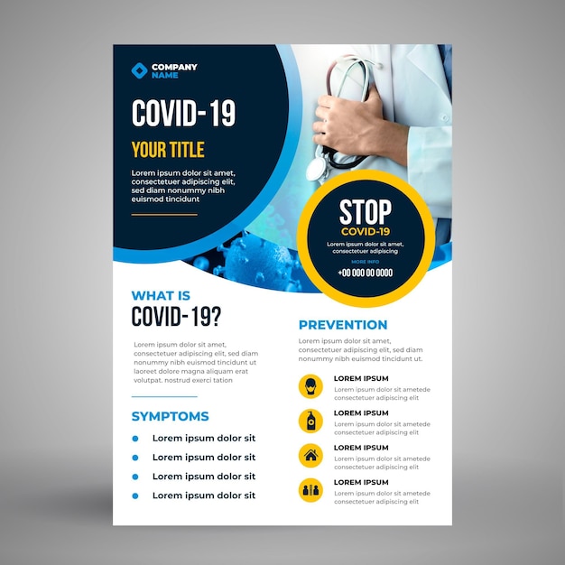 Informativer Coronavirus Flyer Kostenlose Vektor