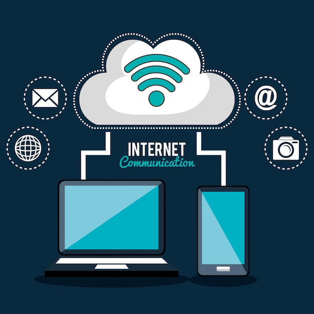 Internet-kommunikation | Kostenlose Vektor