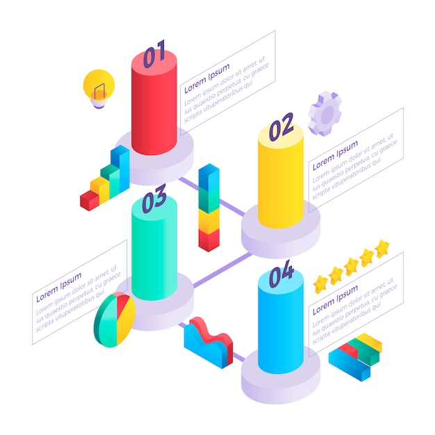 Isometrische infografik-vorlage | Kostenlose Vektor