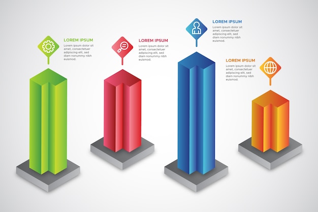 Isometrisches Infografik-thema | Kostenlose Vektor