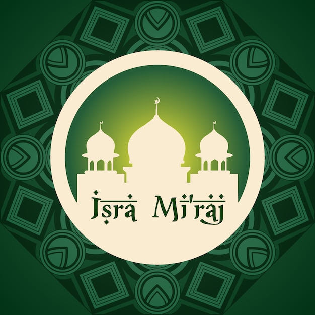 Isra Miraj Backgroud Design Kostenlose Vektor