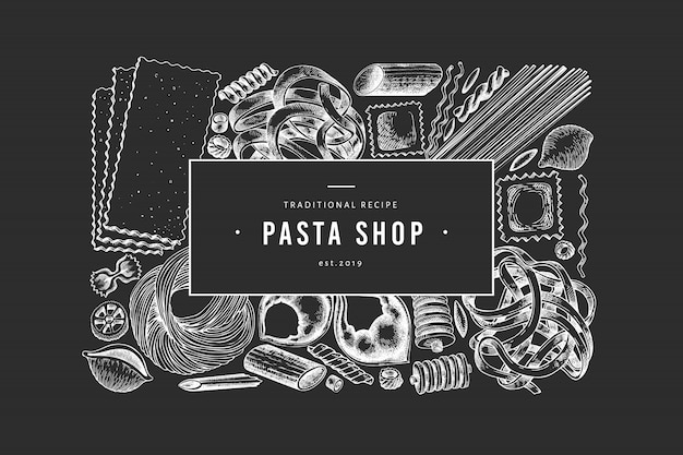 Italienische pasta banner Premium Vektoren