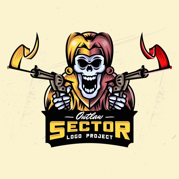 Joker Schadel Esport Logo Design Premium Vektor