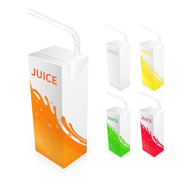 Juice box  paket Kostenlose Vektor