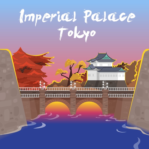 Kaiserpalast Tokio Japan Premium Vektor