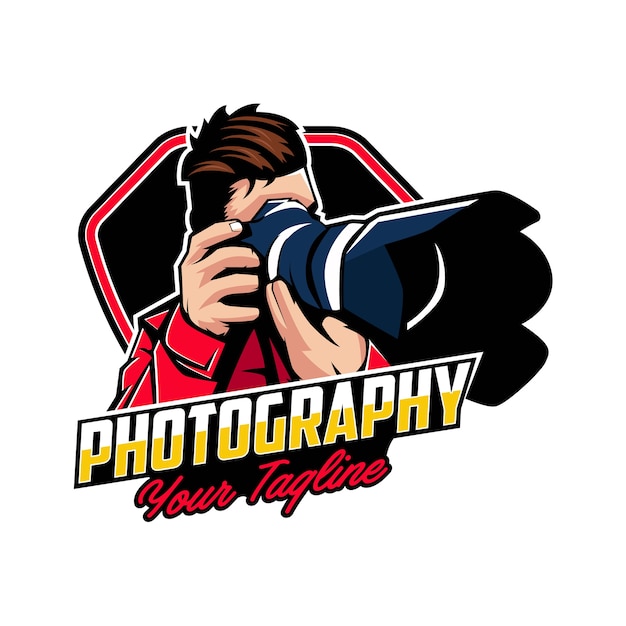 Kamera Fotografie Logo Abzeichen Premium Vektor