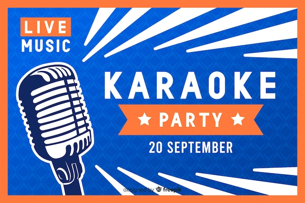 Karaoke banner vorlage flachen stil Kostenlosen Vektoren