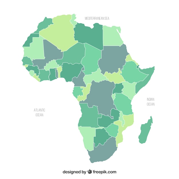 Karte Von Afrika In Der Flachen Art Kostenlose Vektor 1973