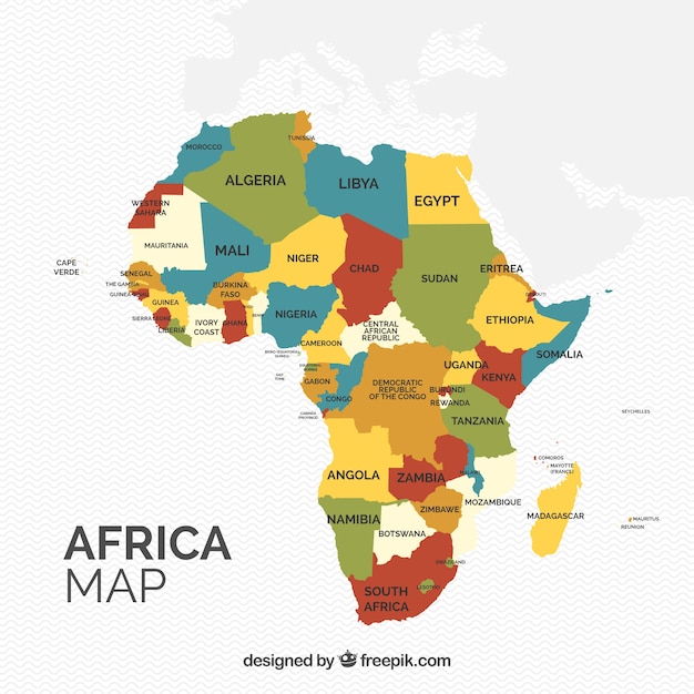 Karte Von Afrika Kontinent Mit Verschiedenen Farben Premium Vektor