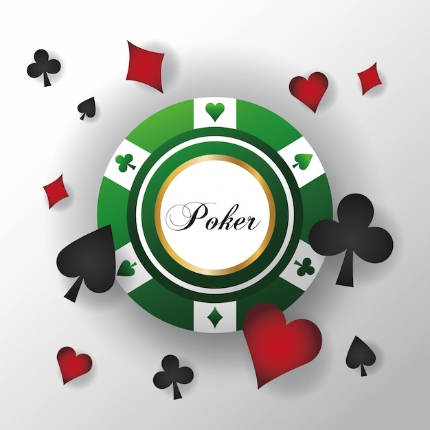 Karten Symbole Und Chip Symbol Poker Casino Und Las Vegas Thema Premium Vektor