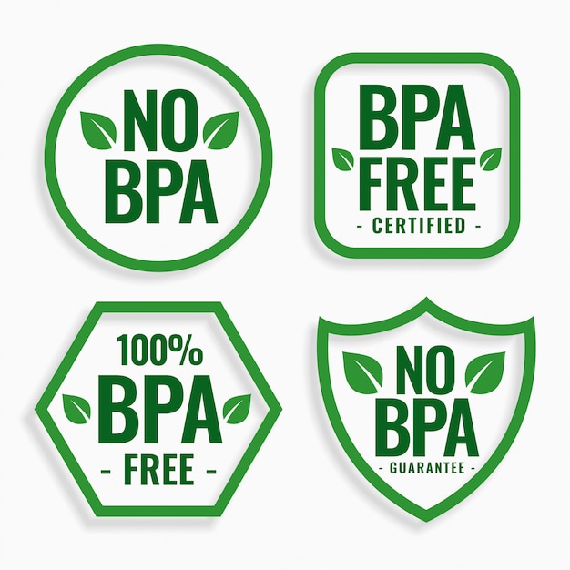 Keine Bpa Bisphenol A Und Phthalate Etiketten Festgelegt Kostenlose Vektor