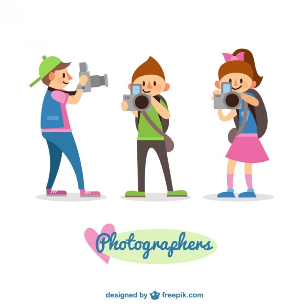 Kinder Fotografen Kostenlose Vektor