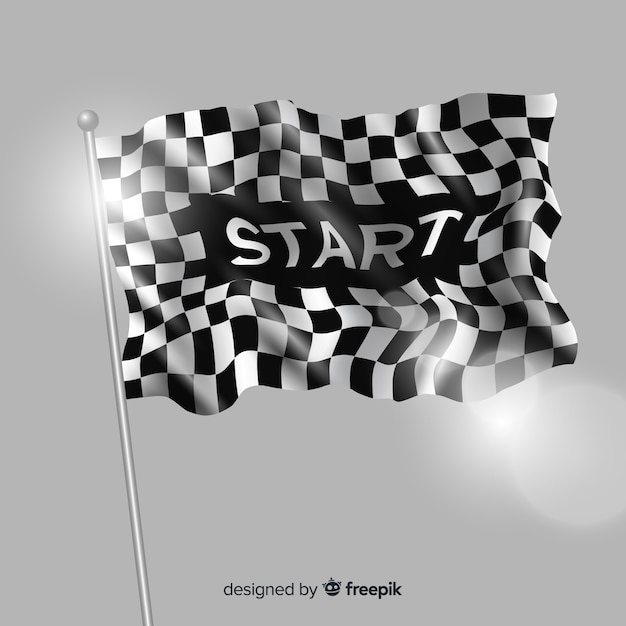 Klassische zielflagge mit realistischem design Kostenlosen Vektoren