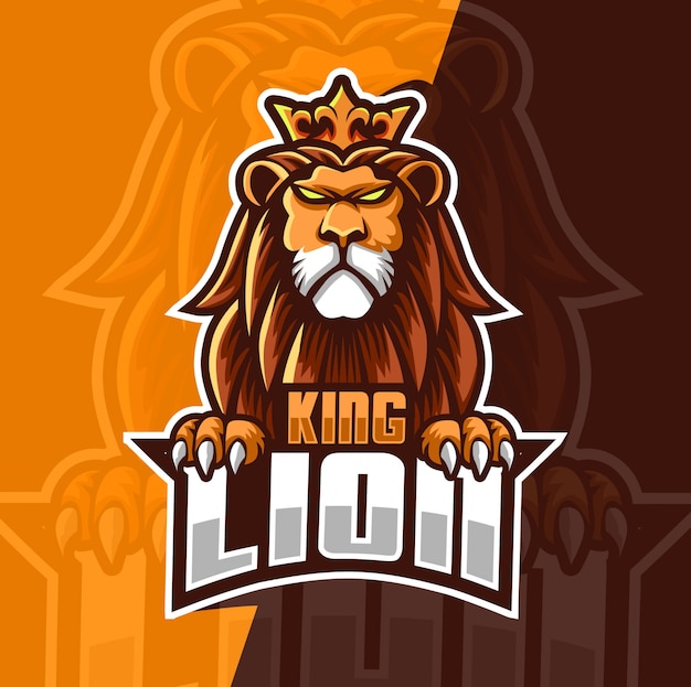 König löwe maskottchen esport logo Premium Vektoren