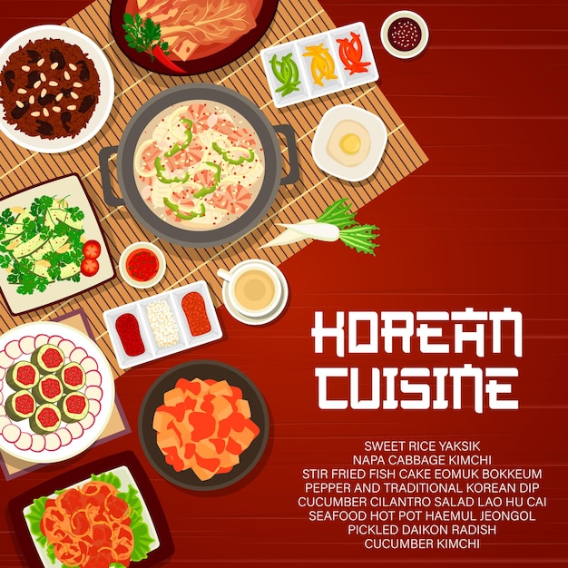 Koreanisches essen, koreanische küche und asiatische gerichte