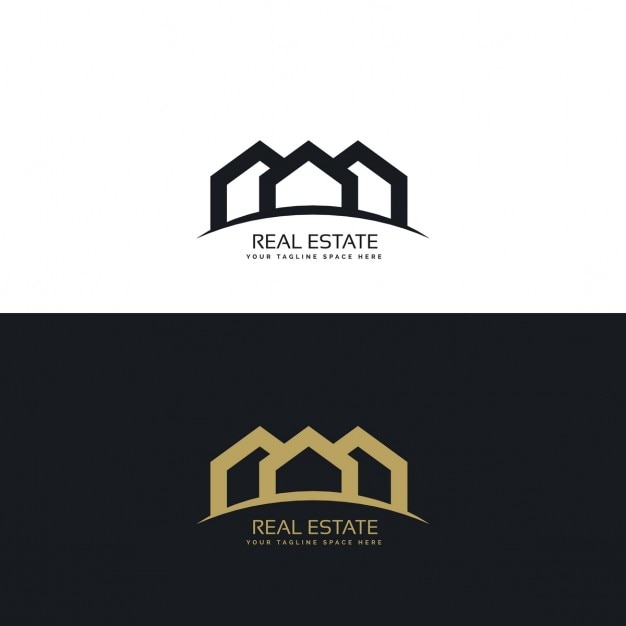 Kreativ Minimal Immobilien Logo Design Konzept Kostenlose Vektor