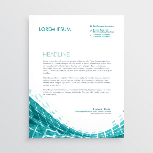 Kreative Briefpapier Design Vorlage Mit Abstrakten Blauen Formen Kostenlose Vektor