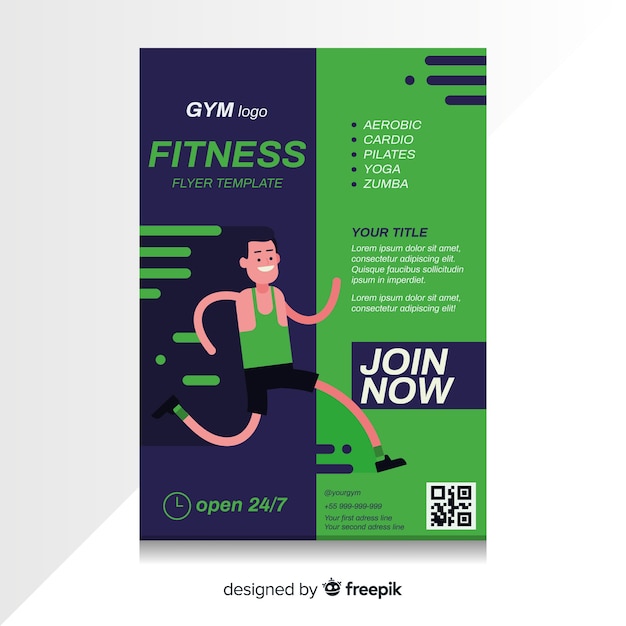 Kreative Fitness Flyer Vorlage Kostenlose Vektor