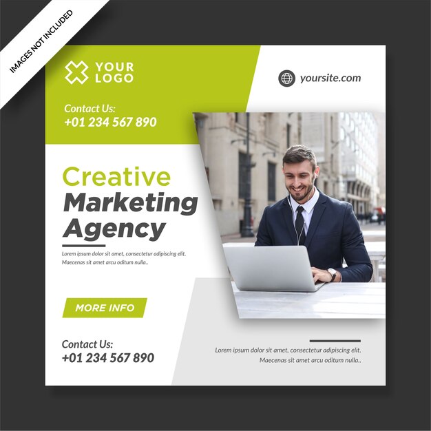 Kreatives Marketing Instagram Post Banner Social Media Design Premium Vektor