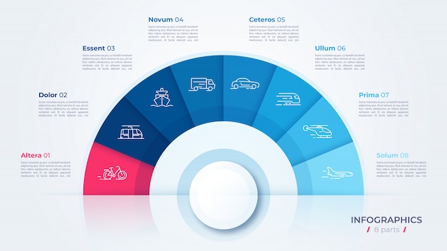 Kreisdiagramm Moderne Vorlage Zum Erstellen Von Infografiken Prasentationen Berichten Visualisierungen Premium Vektor