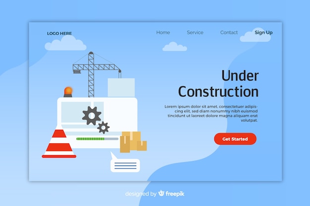 Landingpage Im Aufbau Kostenlose Vektor