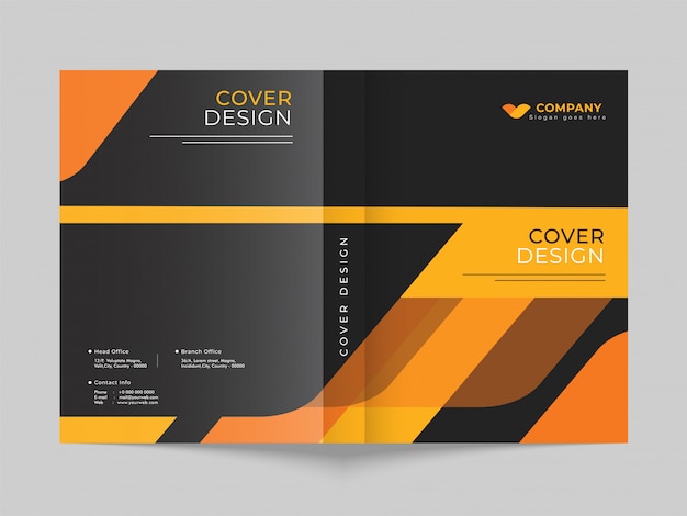 Layout der promotion-deckblattvorlage für den geschäfts- oder unternehmensbereich. Premium Vektoren