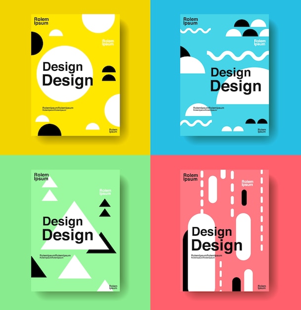Layout Design Vorlage Cover Buch Bunt Niedlich Vektor Premium Vektor