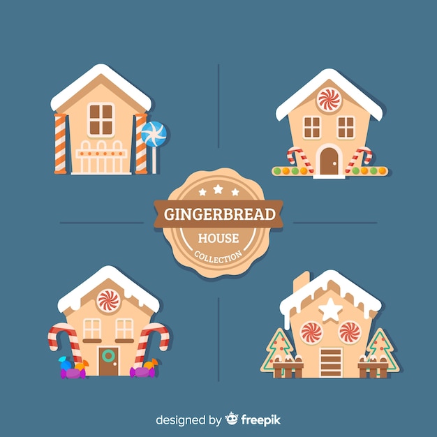 Lebkuchenhaussammlung Kostenlosen Vektoren