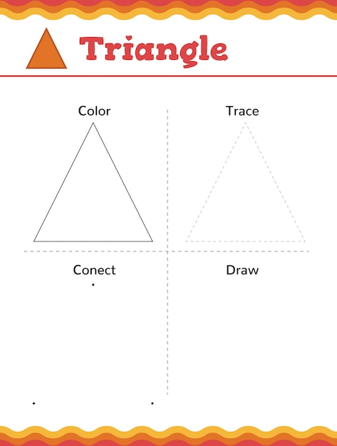 Lerne Formen Und Geometrische Figuren Arbeitsblatt Fur Vorschule Oder Kindergarten Vektorillustration Premium Vektor