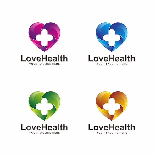 Liebe Gesundheit Logo Design Premium Vektor