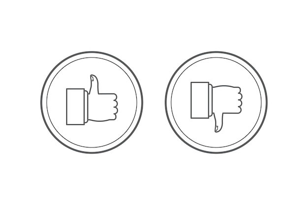 Like Und Dislike Icons Gesetzt Daumen Hoch Und Daumen Runter Premium Vektor