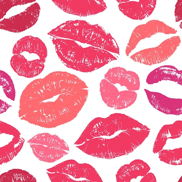 Lippen Nahtloses Muster Nahtlose Illustration Premium Vektor