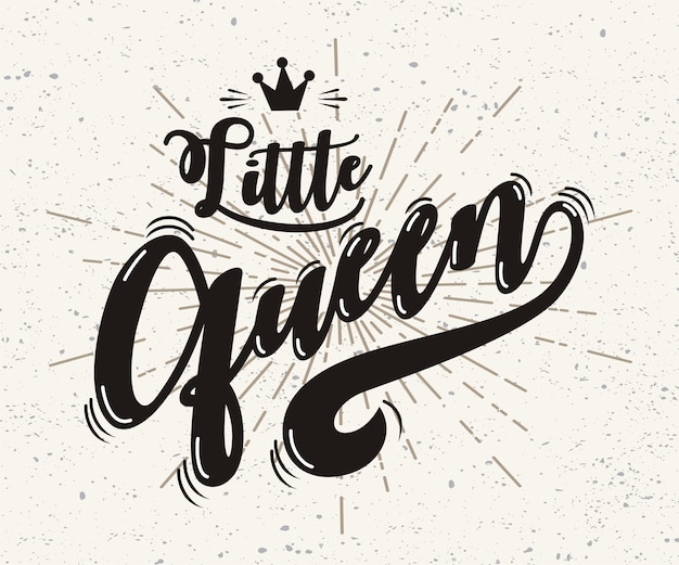 Little Queen Schriftzug Premium Vektor