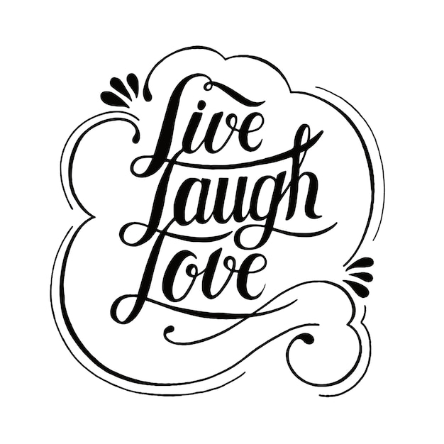 Live Lachen Liebe Typografie Design Kostenlose Vektor