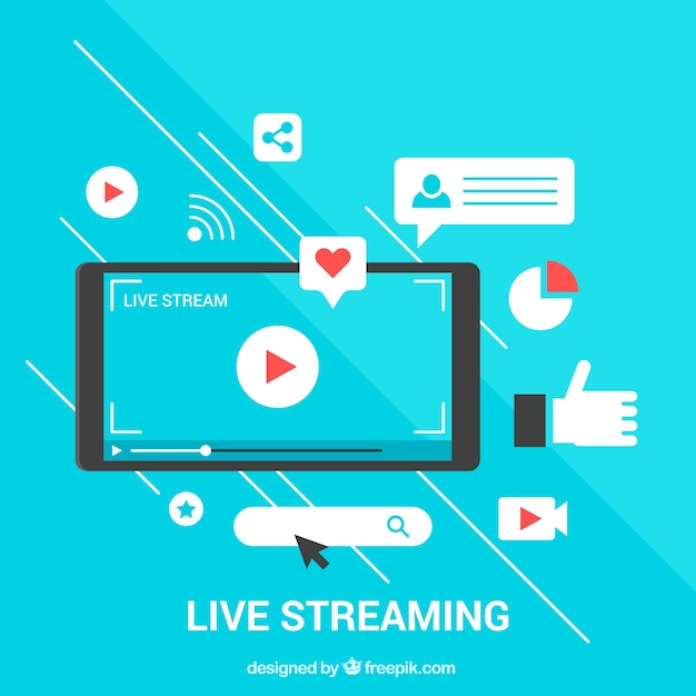 Live-streaming-hintergrund | Download der kostenlosen Vektor