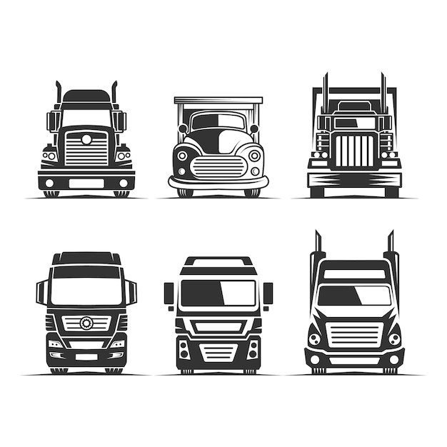 Lkw Logistische Vektor Silhouette Clipart Perfekt Fur Die Liefer Oder Transportbranche Premium Vektor