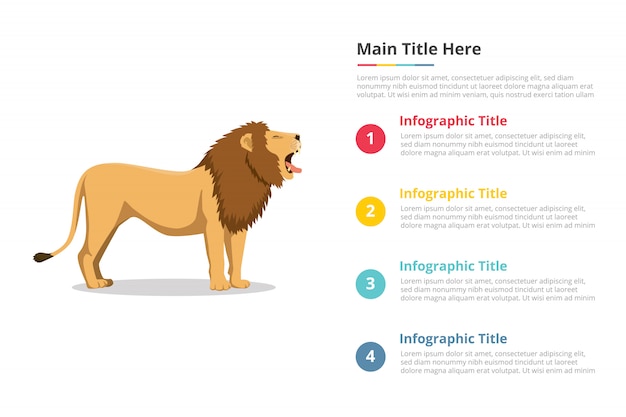 Lowe Brullen Infografiken Vorlage Premium Vektor