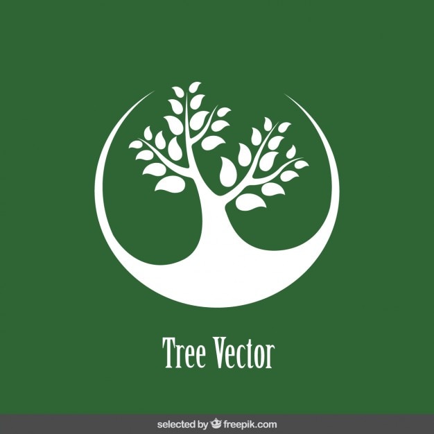 Logo Mit Baum Silhouette Kostenlose Vektor