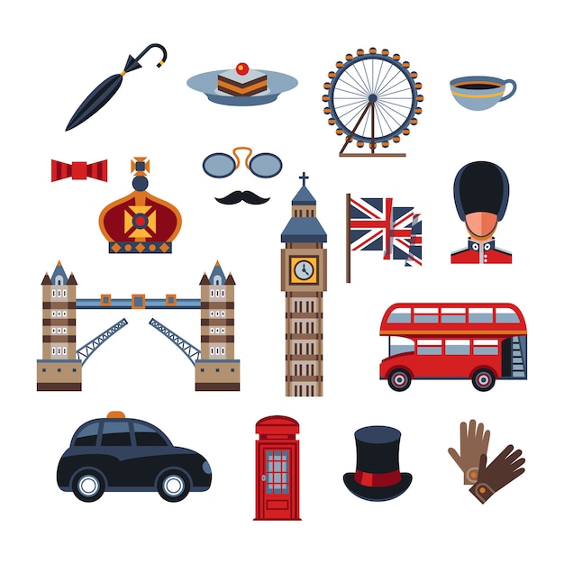 London-symbole | Premium-Vektor